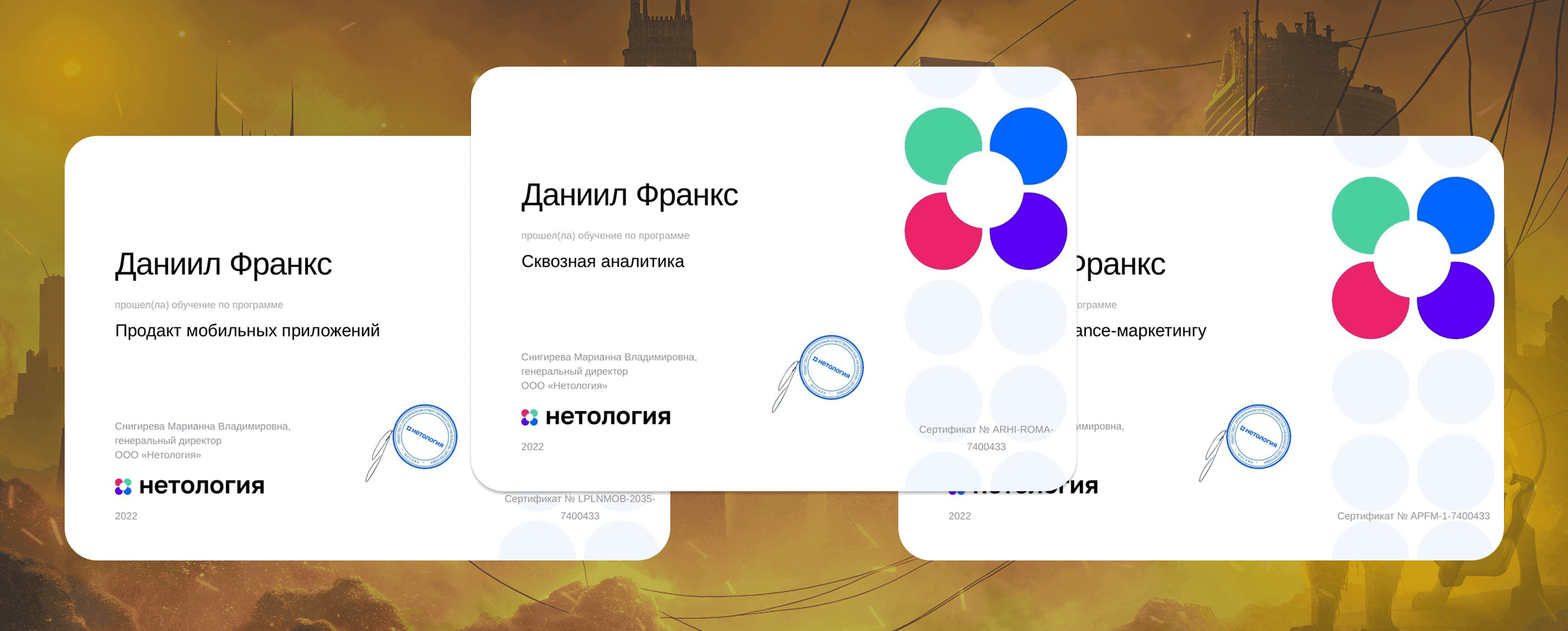 Закончил новые курсы от Нетология