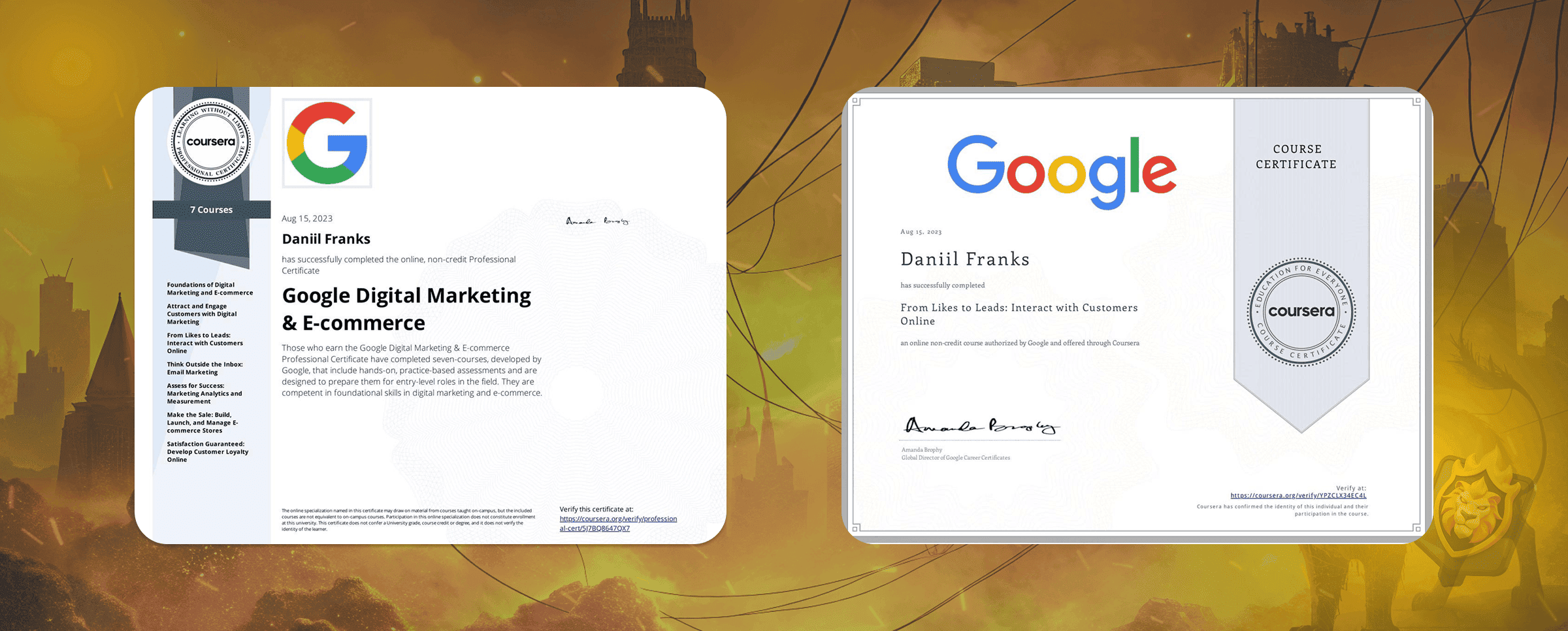 Получил сертификат по Google Digital Marketing & E-commerce